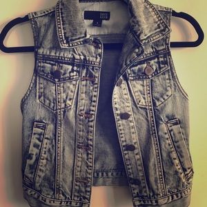David Kahn Cropped Denim Vest